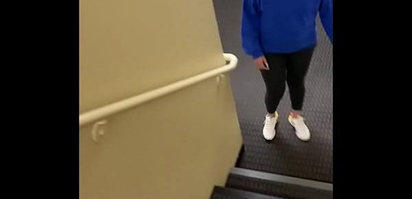  Public teasing leads to some staircase fun